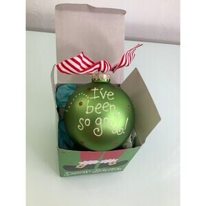 Coton Colors Dear Santa I been so Good 4” glass ornament NEW in box Vintage